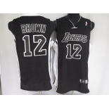 nba los angeles lakers #12 brown black(black number)