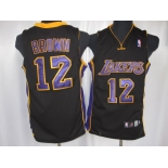 nba los angeles lakers #12 brown black(purple number)