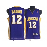 nba los angeles lakers #12 brown blue