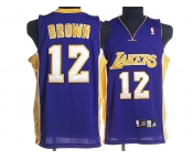 nba los angeles lakers #12 brown blue