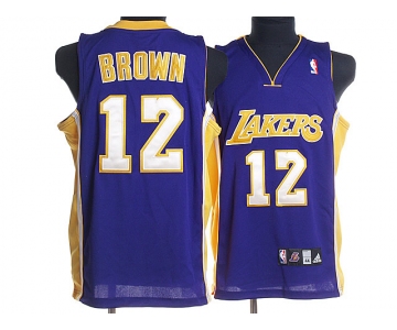 nba los angeles lakers #12 brown blue