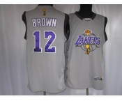 nba los angeles lakers #12 brown grey