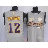 nba los angeles lakers #12 brown grey(commemorative edition)