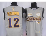 nba los angeles lakers #12 brown grey(commemorative edition)