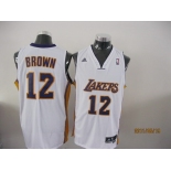 nba los angeles lakers #12 brown white[2011 revolution 30]