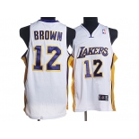 nba los angeles lakers #12 brown white