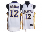 nba los angeles lakers #12 brown white