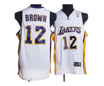 nba los angeles lakers #12 brown white