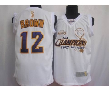 nba los angeles lakers #12 brown white(commemorative edition)