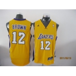 nba los angeles lakers #12 brown yellow[2011 revolution 30]