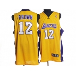 nba los angeles lakers #12 brown yellow