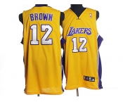 nba los angeles lakers #12 brown yellow