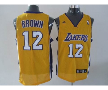 nba los angeles lakers #12 brown yellow(fans edition)