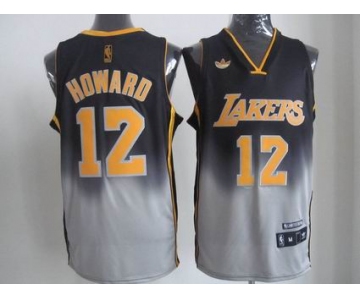 nba los angeles lakers #12 dwight howard black-grey