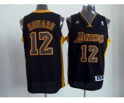 nba los angeles lakers #12 dwight howard black-yellow[revolution 30 swingman]