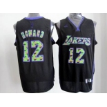 nba los angeles lakers #12 dwight howard black[camo fashion swingman]