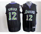 nba los angeles lakers #12 dwight howard black[camo fashion swingman]