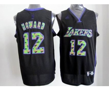 nba los angeles lakers #12 dwight howard black[camo fashion swingman]