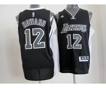 nba los angeles lakers #12 dwight howard fullblack[revolution 30 swingman]