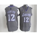 nba los angeles lakers #12 dwight howard grey