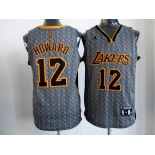 nba los angeles lakers #12 dwight howard grey[static fashion swingman]