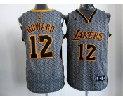 nba los angeles lakers #12 dwight howard grey[static fashion swingman]