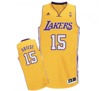 nba los angeles lakers #15 artest yellow[2011 revolution 30]