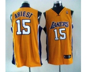 nba los angeles lakers #15 artest yellow