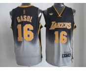 nba los angeles lakers #16 gasol black-grey