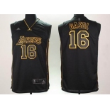 nba los angeles lakers #16 gasol black(黑字金边)