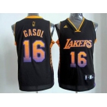 nba los angeles lakers #16 gasol black[limited edition]