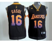 nba los angeles lakers #16 gasol black[limited edition]