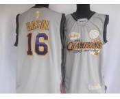 nba los angeles lakers #16 gasol grey(commemorate edition)