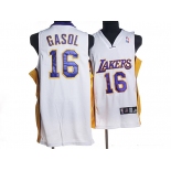 nba los angeles lakers #16 gasol white