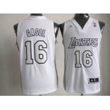 nba los angeles lakers #16 gasol white[fullwhite]