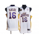 nba los angeles lakers #16 gasol white(los city edition)