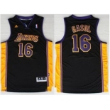 nba los angeles lakers #16 pau gasol black revolution 30 swingman purple number 2013 new style]