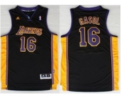 nba los angeles lakers #16 pau gasol black revolution 30 swingman purple number 2013 new style]