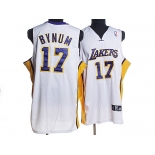 nba los angeles lakers #17 bynum white