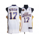 nba los angeles lakers #17 bynum white(los city edition)