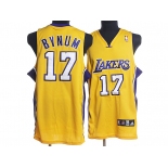 nba los angeles lakers #17 bynum yellow