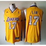 nba los angeles lakers #17 lin yellow[revolution 30 swingman]