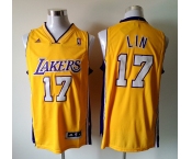 nba los angeles lakers #17 lin yellow[revolution 30 swingman]