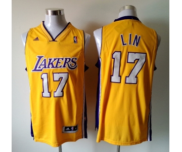 nba los angeles lakers #17 lin yellow[revolution 30 swingman]