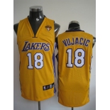 nba los angeles lakers #18 vujacic yellow