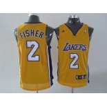 nba los angeles lakers #2 flsher yellow(fans edition)