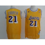 nba los angeles lakers #21 cooper yellow