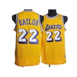 nba los angeles lakers #22 baylor m&n yellow