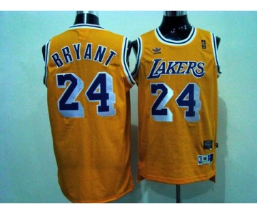 nba los angeles lakers #24 bryant m&n yellow[purple number swingman]