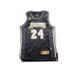 nba los angeles lakers #24 kobe bryant black throwback gold number